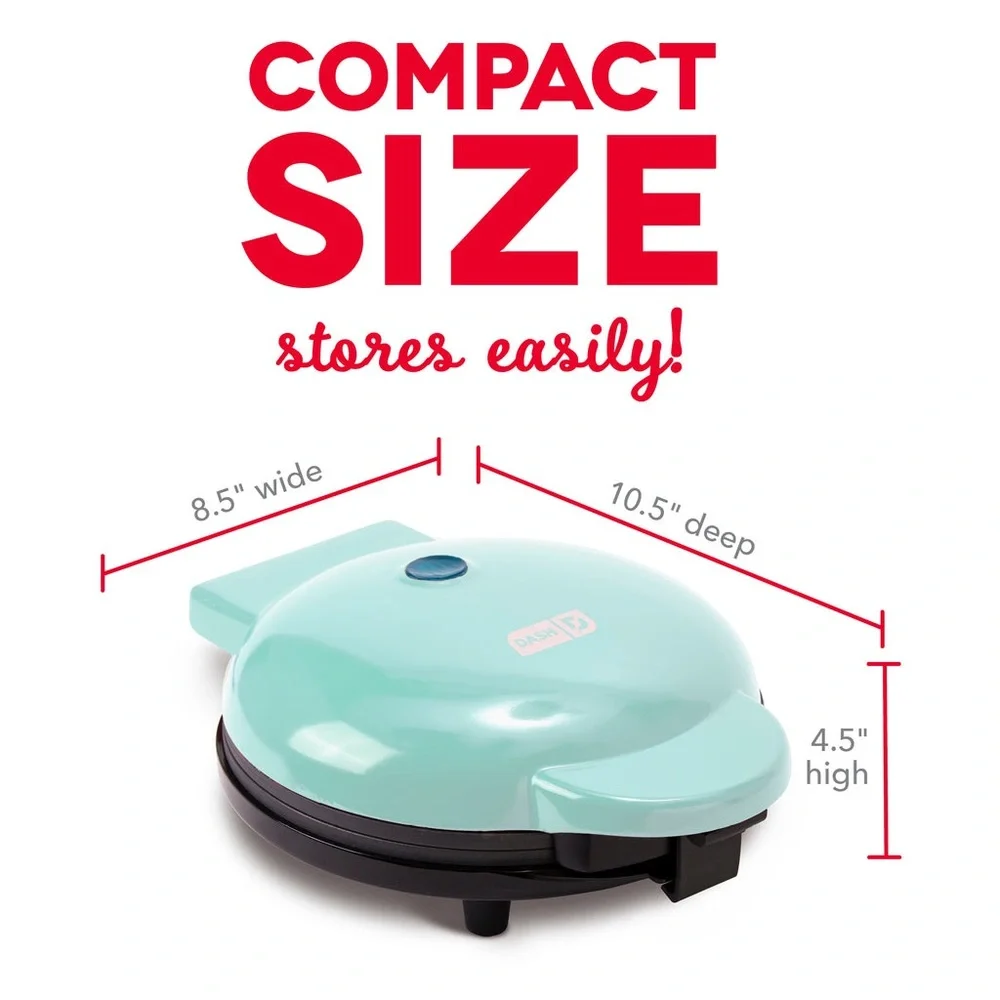 Dash Express 8” Aqua Waffle Maker Nonstick Compact Maker Recipe Guide